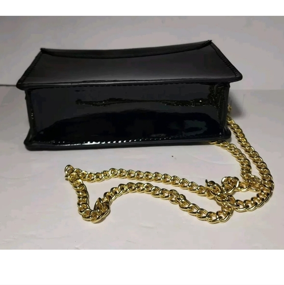 JIMMY CHOO Parfums Crossbody Vinyl Small Purse Bag Gold Chain Evening Ba… - Picture 4 of 8